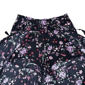 Torrid Black Floral Gauze Overskirt Shorts